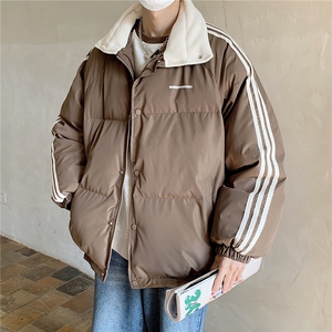 主推 港风 摇粒绒拼接情侣装棉衣宽松棉服男女冬装外套G1072 P118图片