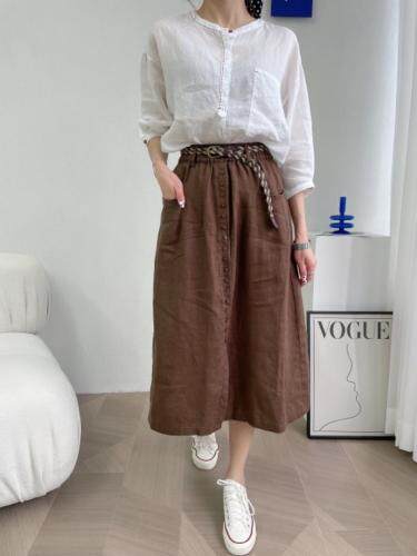 麻料半裙，女装半身裙，衣香丽舍