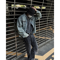 自家图，博主风cleanfit牛仔外套男美式复古垫肩夹克JK2409-P95，男装夹克，星座1007（原301D）