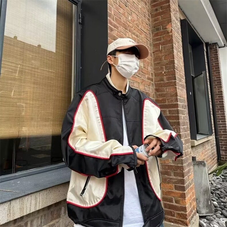 高级感痞帅赛车服美式复古机车外套男飞行员夹克情侣装同款WT51,男装夹克,星座1116A-1（原606A）