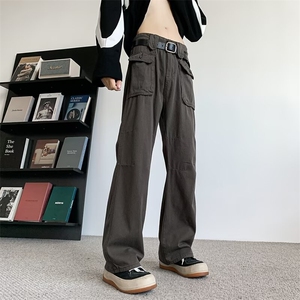 水洗棉休闲裤男士韩版潮流高街帅气2024秋冬ins百搭长裤K5751-P57图片