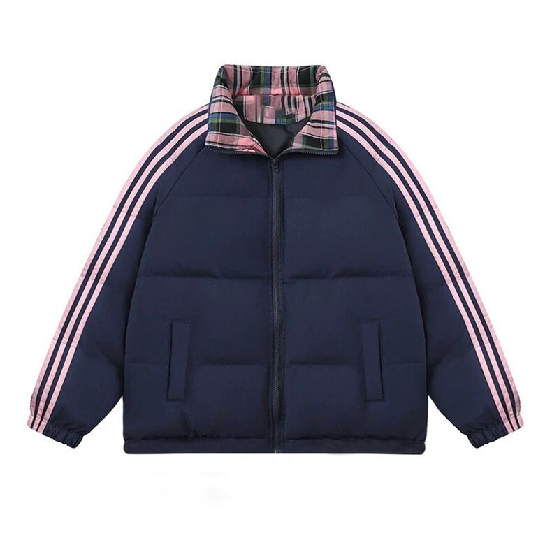 立领拼接条纹棉服男装冬新款加厚防寒保暖情侣棉衣外套TC8001P68,男装棉衣,星座1013-5