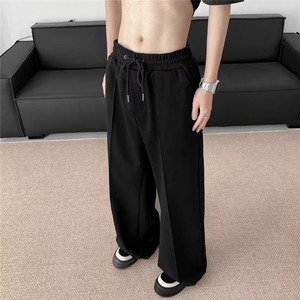 休闲裤男士韩版潮流高街帅气阔腿拖地2024夏季ins长裤K5164-P37图片