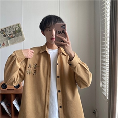 TP30现货25秋季鹿皮绒高品质刺绣百搭高街男女衬衫A170-C203，男装衬衫，电商A170