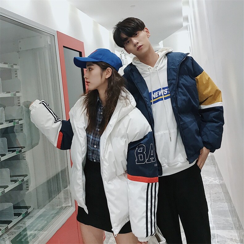 BFY原创棉衣男外套冬季潮流加厚百搭蓝色面包服A,男装棉衣,电商A345
