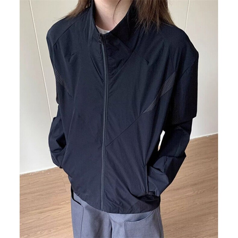 网眼防晒衣立领休闲跑步运动户外长袖轻量薄款修身防晒服F01，男装防晒衣，星座1116A（原606A-3）