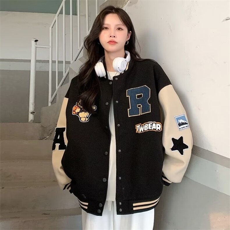 美式棒球服外套女2026秋冬新款初中高中学生潮夹克上衣服,男装夹克,星座218-1（原230）
