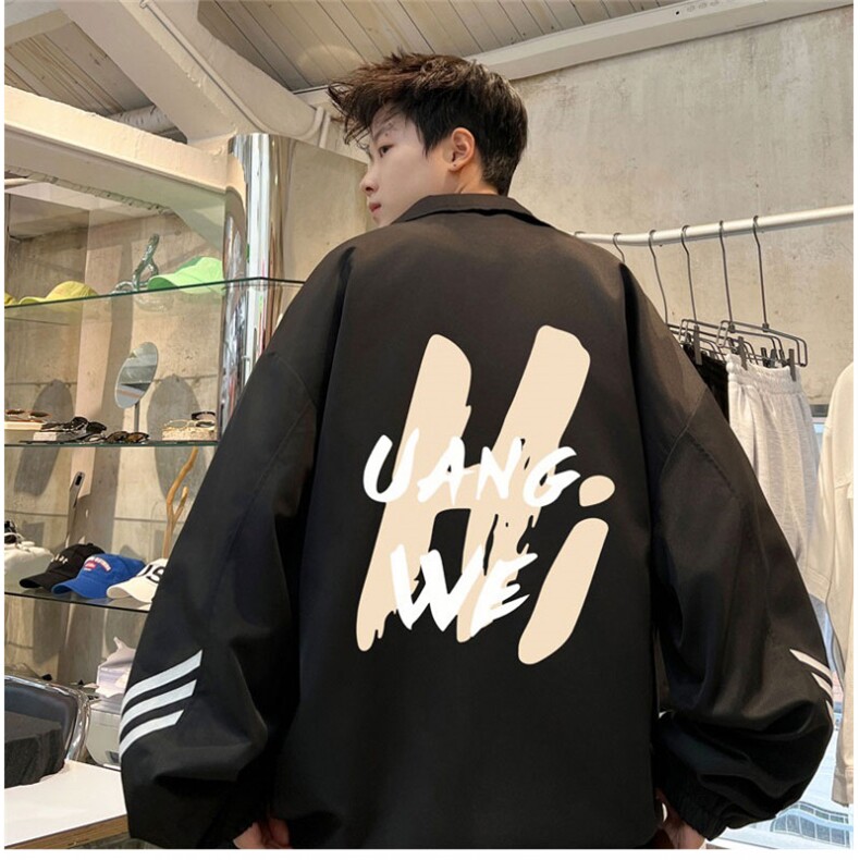 电商DSA028-JKHV1082P60100聚酯新款港风条纹工装夹克男控88,男装夹克,电商A028