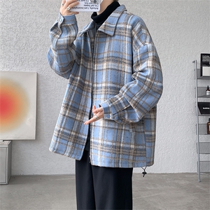 JK8881-P70控108 专业得物二开 秋季磨毛格子呢料夹克外套图片