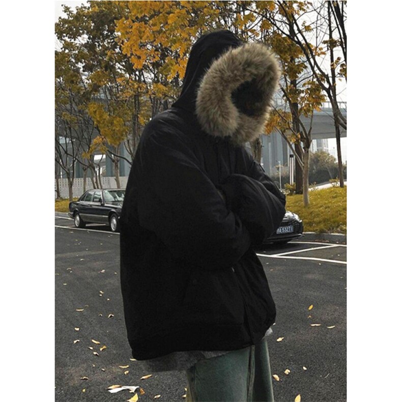 大毛领派克服男款冬季加厚美式复古连帽棉服保暖棉袄M6105,男装棉衣,星座1116A（原606A-3）