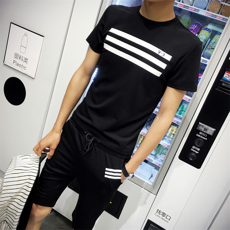 两件套气质街头韩版百搭宽松休闲时尚时尚潮牌夏季时尚都市2021年,男装休闲套装,星座1506-1
