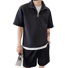 社会风秋纯色套头宽松休闲两件套装百搭B297-7725-P105控148，男装休闲套装，电商B297