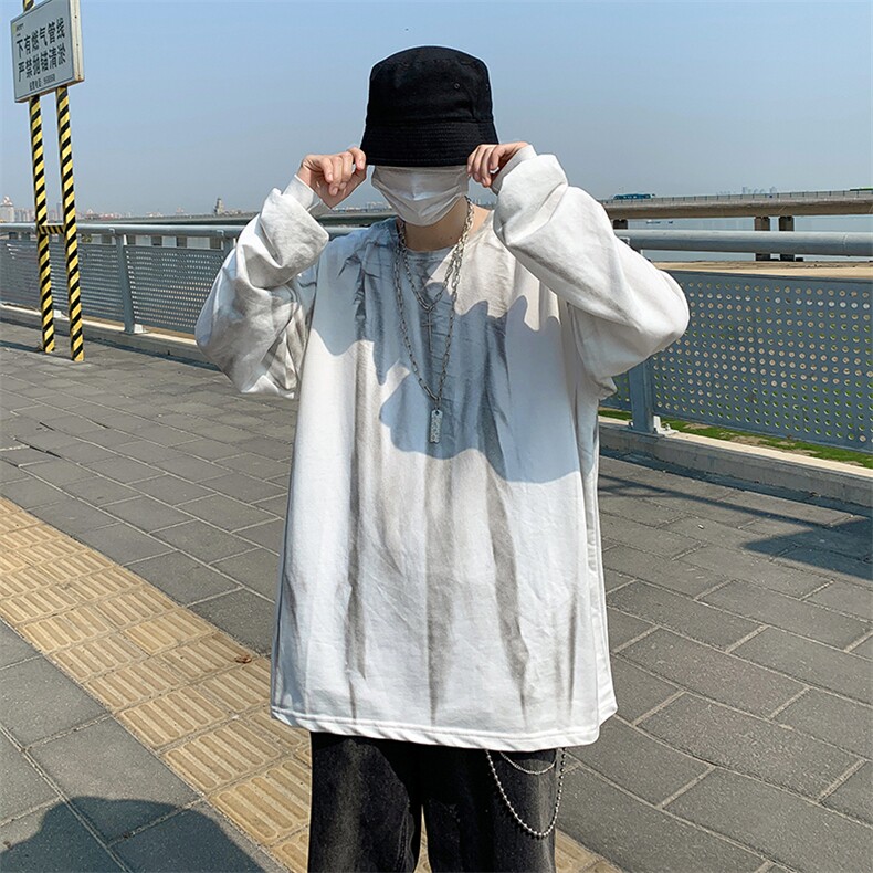 扎染港风hiphop炸街上衣ins潮长袖t恤百搭高街chic卫衣W1540-P27,男装卫衣,星座512-2