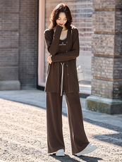 休闲时尚慵懒风气质套装女2025春秋新款洋气减龄宽松阔腿裤三件套，女装套装/套裙，伊仟回
