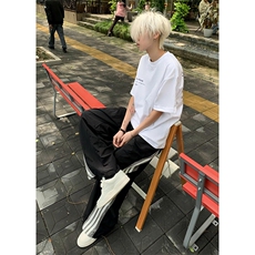 网图三条杠速干阔腿工装裤ins潮牌美式降落伞兵运动裤KZ26，男装休闲裤，星座310A-4