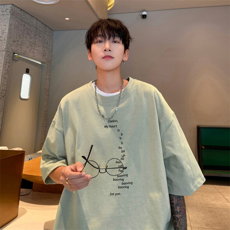 量大优供视频230g重磅纯棉短袖T恤男NT212-特P19控38,男装T恤,电商B367