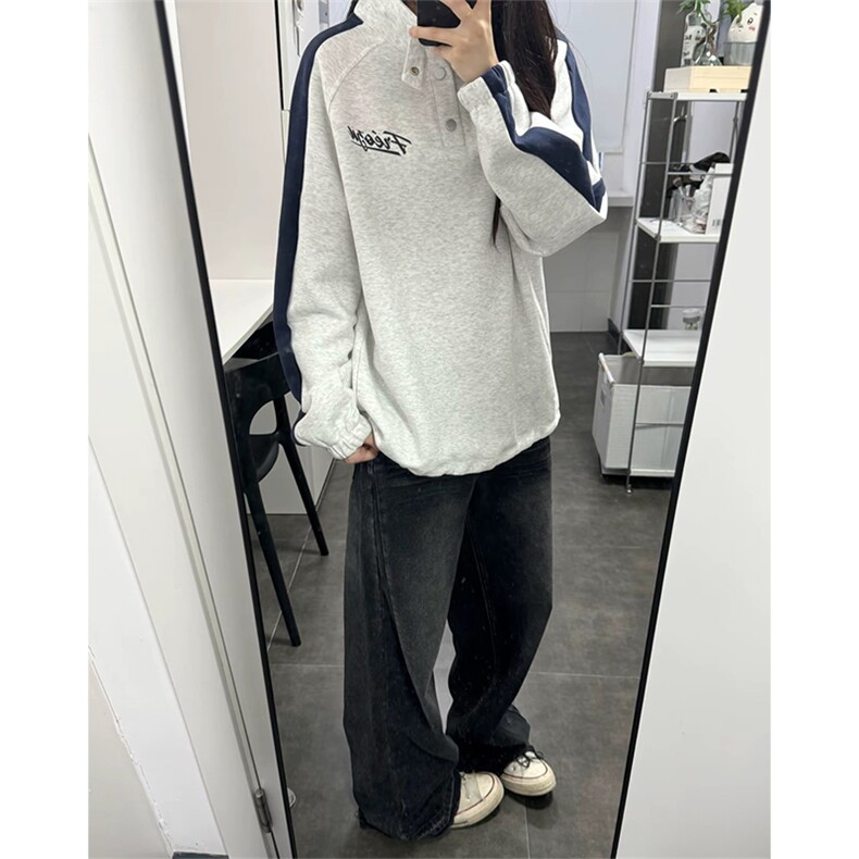 抖音得物高品质25秋冬美式高街重磅结构多扣立领卫衣外套ACM4601,女装短外套,电商A443
