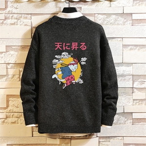 M19012-P45 加绒款-P65 加厚加绒毛衣男大码毛线衣男针织衫 砖墙图片