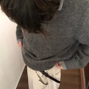 慵懒原宿流行潮百搭气质(北极绒假两件毛衣ins日系新款MZ849-P53图片