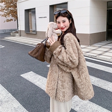 慵懒风蝙蝠袖宽松皮毛一体2C259-2512-P265-K398，女装短外套，2C259