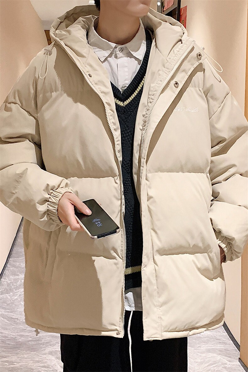 冬季新款羽绒韩版宽松加厚连帽保暖青少年棉衣外套WT09-P60，男装棉衣，电商A128