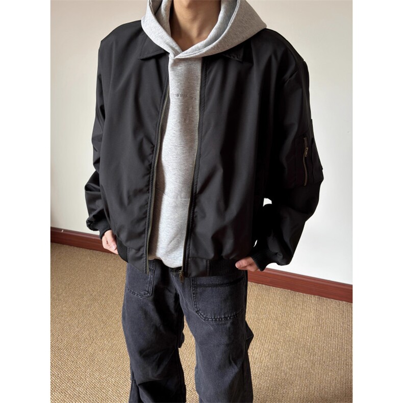 MY02-尺码M-3XL-特P65-Cleanfit翻领飞行夹克保暖棉服bomber外套,男装夹克,星座1811B