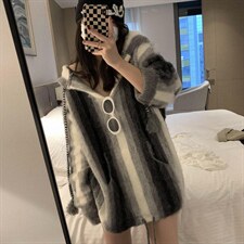 瑟琳连帽马海毛，其它，XTZ style