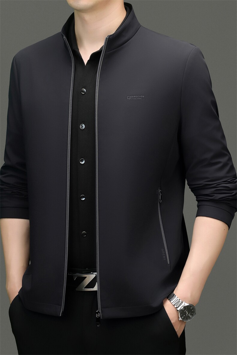 XL-K8511秋冬新款男士夹克立领商务休闲时尚青年男装纯色外套,男装夹克,电商B360