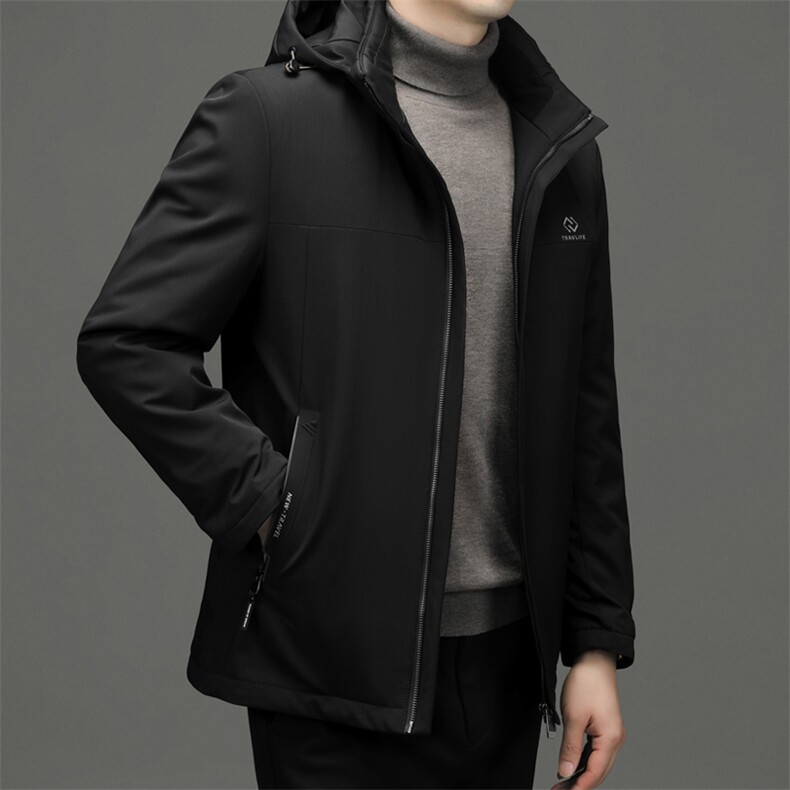 CD8828钱塘2020-2秋冬中老年男士加绒保暖羽绒服连帽百搭外套P380,男装羽绒服,钱塘207-2