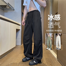 夏季新款美式潮流褶皱伞兵裤宽松休闲裤B315-K511-特p36控68，男装休闲裤，电商B315