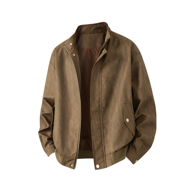 W85105P95控1483D立体得物扎染PU皮拼接个性皮衣夹克已出货，男装皮衣，电商B205