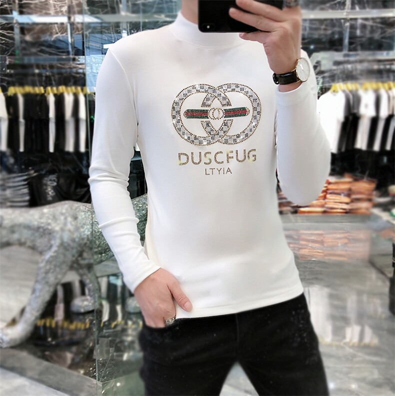 22新款秋冬潮牌男简欧大码圆领双面德绒打底衫长袖A-806-P53,男装T恤,电商A227B（原钱塘4066-1）