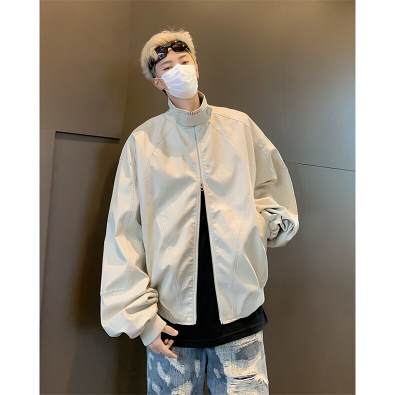 2024新款小众设计感美式短款机车皮衣夹克宽松潮现货W8355-P70,男装夹克,星座512-4