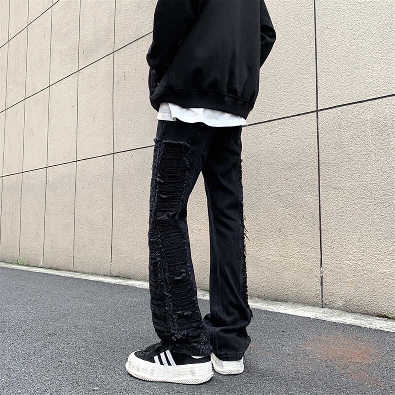 美式ins高街hiphop流苏牛仔裤货号K2318P60控78,男装牛仔裤,电商A063