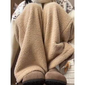 【有货】664CC-特P45 羊羔绒卫裤男女加厚直筒休闲裤子图片