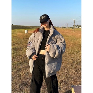 美式灯芯绒刺绣棉衣加绒加厚棉服男款潮牌棉袄宽松冬季外套图片