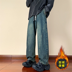 弯刀牛仔裤宽松直筒裤长裤加绒加厚KJ8567-特P50/常规K8552-特P40图片