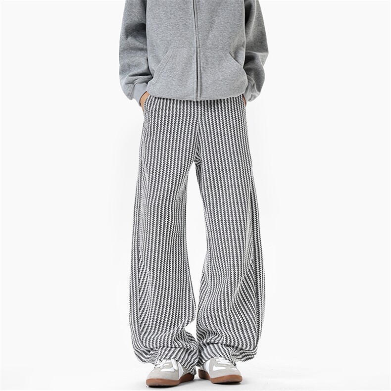 2026春季新款420g高克重鱼骨纹大码直筒拖地休闲裤K5713特P27控68，男装休闲裤，电商A001