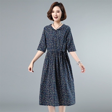 时尚优雅潮流短袖连衣裙2022年夏季中长款休闲气质，女装连衣裙，奕阳依阁