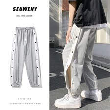 主推！排扣卫裤休闲裤运动裤宽松篮球裤男313A-1-CN04-P45控价58，男装休闲裤，星座808A-1