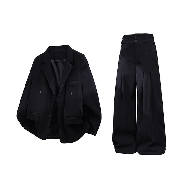 韩版休闲西装套装外套高级痞帅宽松韩版西服外套西裤整套搭配P135，男装西服套装，电商B319