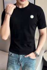 2024春夏新款高品质纯色修身圆领短袖T恤男5768-p45，男装T恤，电商D303
