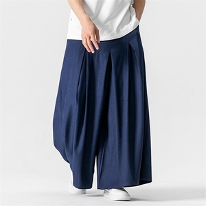 夏季大码宽松裙裤风直筒阔腿裤休闲裤中式潮暗黑K251/P70