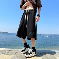 夏季新款宽松休闲运动沙滩七分短裤男大码针织八分卫裤3652-P48，男装牛仔裤，电商C305A