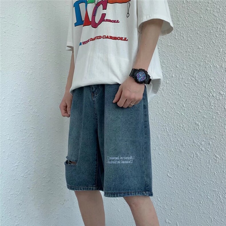 潮流春季牛仔裤男牛仔短裤N81P35,男装牛仔裤,星座1116-2