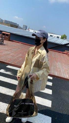 设计感条纹衬衫，女装衬衫，Q.P