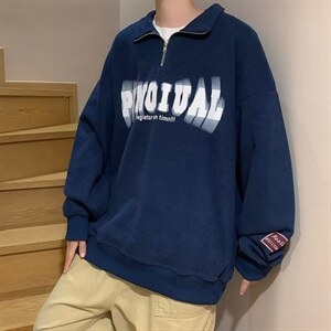男秋季新款卫衣套头POLO卫衣拉链W45P30图片