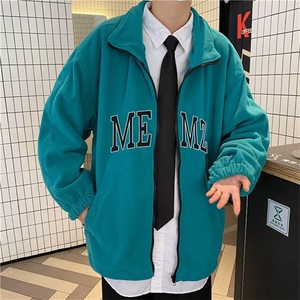 羊羔绒秋季印花外穿青春流行男标准慵懒休闲长袖羊羔绒GW55P40图片