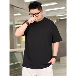 美式重磅240g100%纯棉男短袖T恤 加肥加大码胖子宽松打底潮流半袖图片