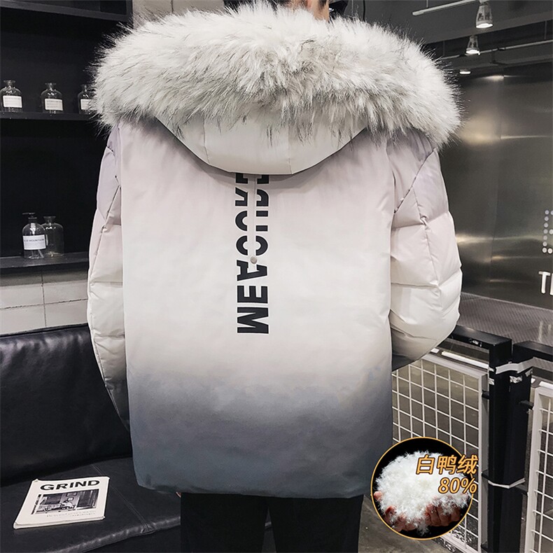 羽绒服男2020冬季新款潮牌渐变色外套短款DS620T图片